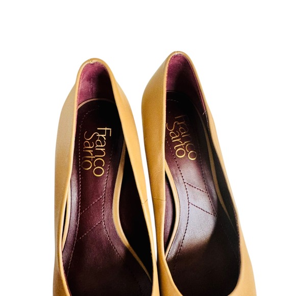 Franco Sarto Womens Leather Pointed Toe Wedge Pumps Bundle Tan Beige 2 Pairs 6M - Picture 6 of 12